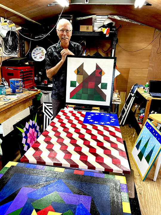 Dan Nichols flag, bird quilt